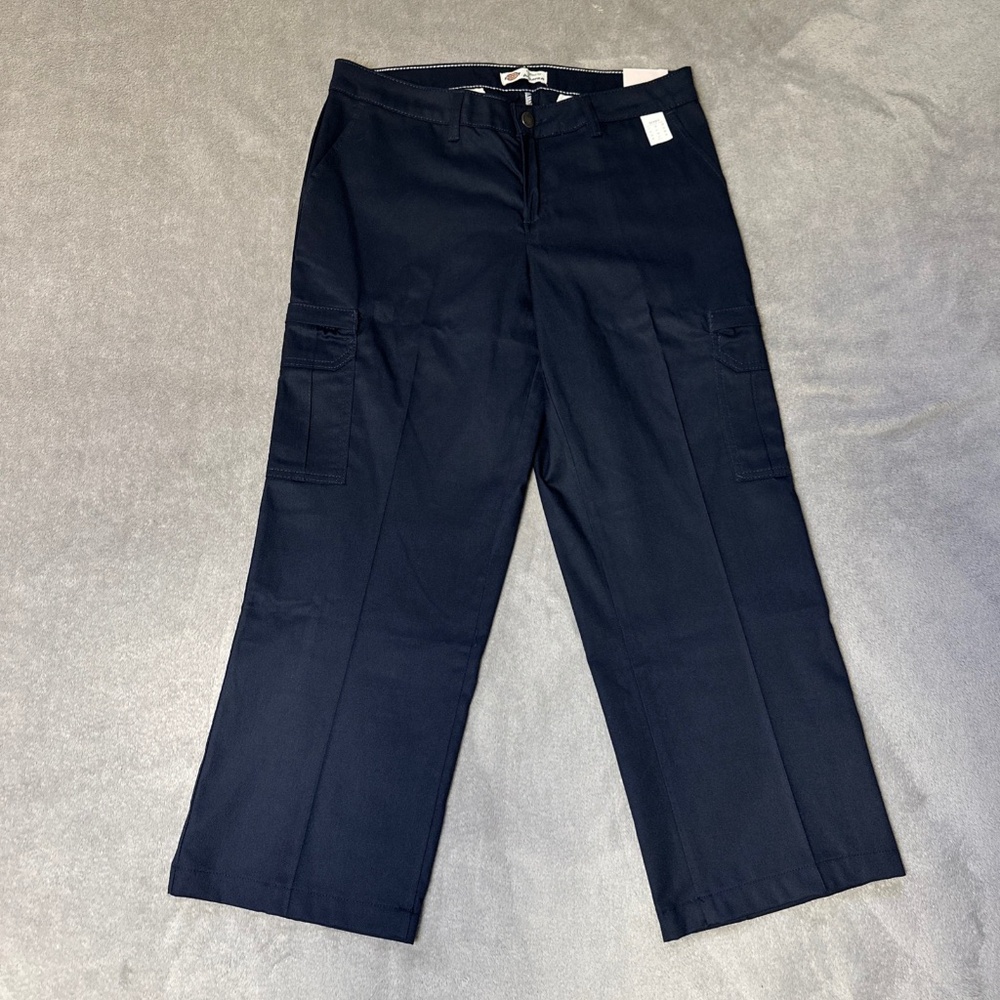Dickies 8UU Womens Navy Blue Work Cargo Pants New Tags RN20697 Capris Ankle